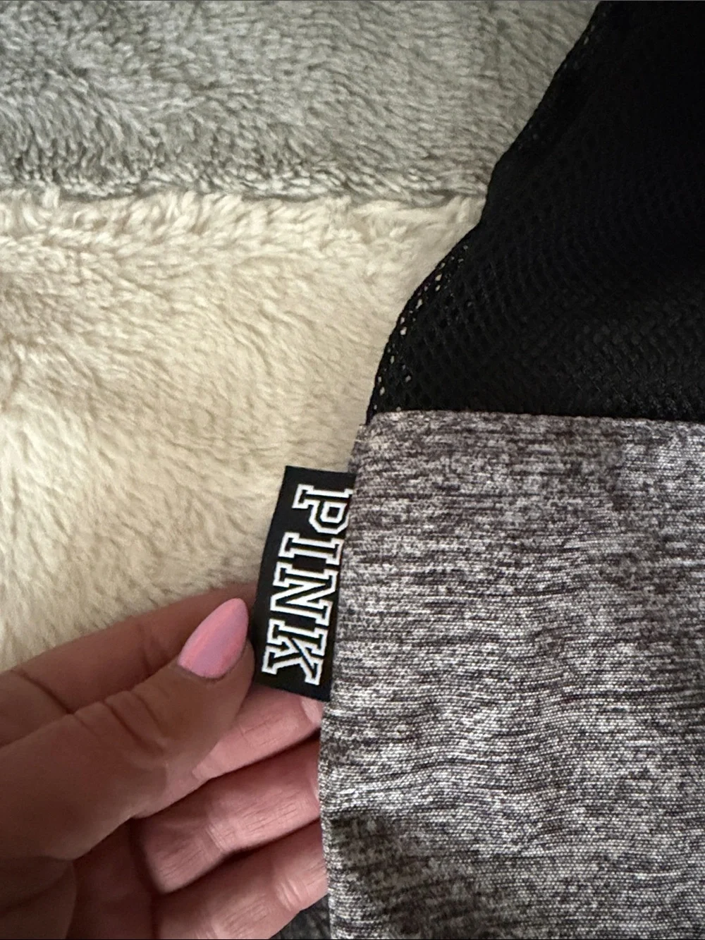 PINK Victoria's Secret Black & Gray Logo Tote